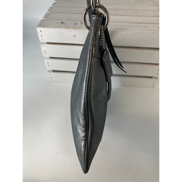 COACH POPPY 18807 SMALL SILVER METALIC SPARKEL SHOULDER BAG - Picture 4 of 16